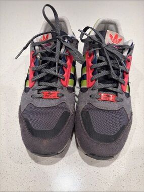 adidas Torsion Gray Sneakers with Pink and Lime Accents